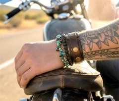 Genuine Turquoise Freeform Chip Bead Stretch Bracelet