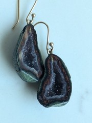 Gabriella Kiss 14k Druzy Geode Earrings