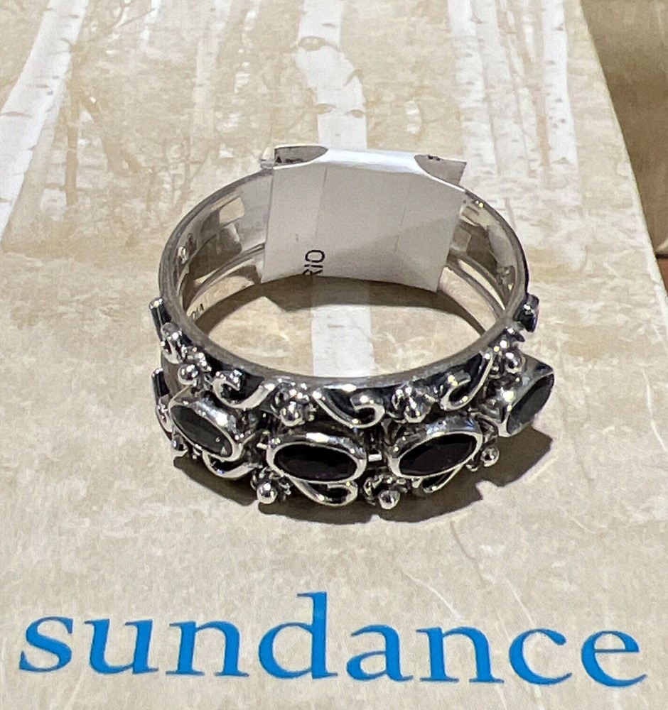 NWT Sundance Catalog Silver Aquamarine Amethyst “Cressida Ring Trio” Sz 7 $178