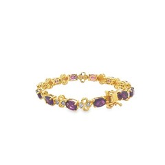 African Amethyst 9.5ctw Gold Vermeil Sterling Bracelet GP Amore 6.5″