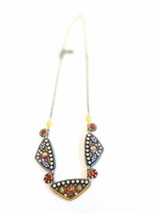 Ayala Bar Multicolored Crystal Choker Necklace EUC