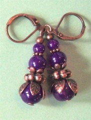 PURPLE JADEITE DROPS Lever back handcrafted CHOOSE color #450-3