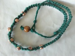 HEMP SURFER Hippie Beaded NECKLACE 24″ Unisex Twist Macrame US Gift Seller New