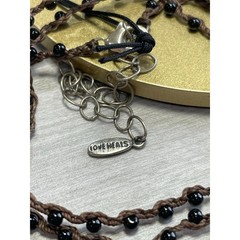 Love Heals 24″ Black Spinel Braided Strand Necklace NEW RETAIL $109 LH51