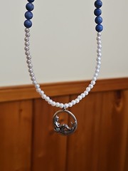 Mermaid Dreams! OOAK 16″ Necklace. Handmade 3mm Glass Pearls And Heart Toggle