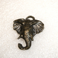 Elephant Head Necklace Pendant or Purse, Keychain, Backpack Charm