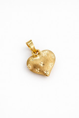 14k Solid Gold Mini Heart Necklace for Women, Puffed Heart Pendant Necklace, 585