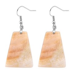White Mother of Pearl Blister Pearl Earrings in Silvertone