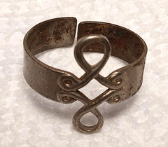 Handmade Vintage Artisan Silver Steel Ring Infinity Celtic Knot Wirework Sz 6
