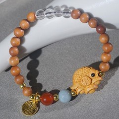 Barbie Sandalwood 6mm Buddhist Prayer Bead Bracelet natural wood bead strand