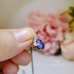 Simple Amethyst Necklace Gemstone 2CT Bowknot Created Purple Gemstone Pendant