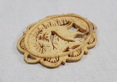 Vintage Hand Carved Bone Elk Deer Pendant 2 in X 1.5 in