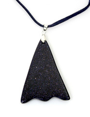 Blue Sun Stone Sunstone Pendant Necklace Gothic Statement Dark Fairy Jewelry