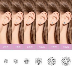 6-Pair Hypoallergenic Back Stud Earrings Set for Sensitive Ears, 316L Stainle…