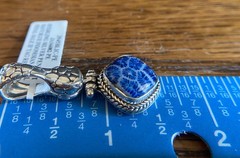 Sarda,Bali Made,Navy,Fossilized, Indonesian Coral & Sterling Enhancer