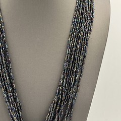 Vintage Sea Bead Lariat Belt Handmade Necklace Sash Wearable Artisan 52”
