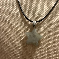 Labradorite Heart Necklace | Handmade Stone Pendant | Leather Cord | 18 Inch