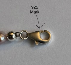 Handmade Pink Freshwater Pearl Bracelet With 925 Sterling Silver Clasp 7.5”