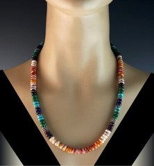 Handcrafted Multi Gemstone and Shell Necklace