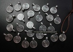 12mm Spiral swirl coil charms earrings pendants SILVER plt 25pcs CFP158