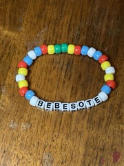 Multicolor Beaded Charm Bracelet ‘BEBESOTE’ Colorful Pony Beads Novelty