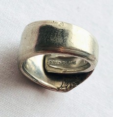 Vintage Spoon Ring Silver Plated Art Deco Nouveau Style Jewelry Gift Sz 7.5 Wear