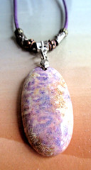India Agate BOHO Style Suede Cord Necklace 18 in