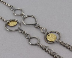 Retired Silpada 38″ Oxidized Sterling & Brass Infinity Link Chain Necklace N2150