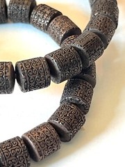 Sandalwood Mantra Barrel Bead Bracelet Women Men Jewelry