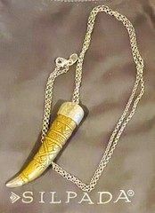 Silpada Adventure Seeker Sterling Brass Horn Pendant Necklace