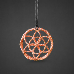 Flower of Life Pendant – 6 Petal Copper Design, 144 MHz Tensor Pendant