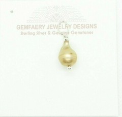 Sterling Silver Natural BAROQUE PEARL Gemstone Pendant…Handmade USA