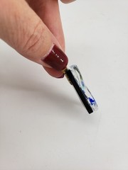 Dichroic Glass Pendant set of 2 Glass Measures 1-1.25in Stunning