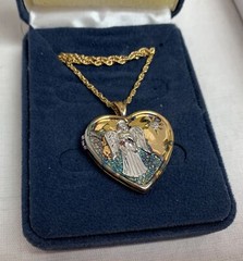 Bradford Exchange Guardian Angel Locket Fine Jewelry Exclusive with Box