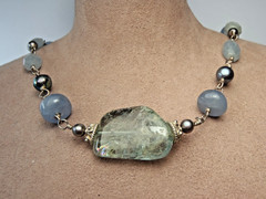 Vintage Beautiful Handcrafted Multicolor Gemstone Sterling Silver Necklace