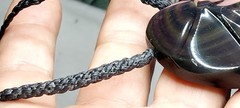 Obsidian rainbow from Mexico hand braided, adjustable necklace fit any size.