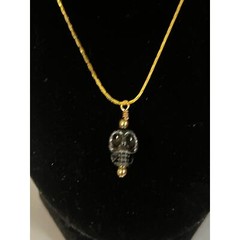 3 Handmade Adjustable Skull Gold Necklace, Different Neutral Colors- Same Style