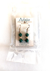 Adajio Left Hand Studio by Sienna Sky Earrings 14k Gold Filled Malachite Beads
