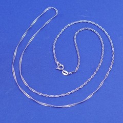 24”, 1.4mm, Sterling silver handmade necklace, 925 twisted curb link chain