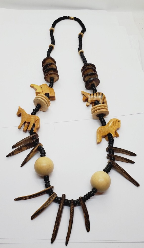 Vintage Estate Find Old Tribal Necklace Very Cool(21)