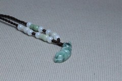 Cert’d Natural Green A Jadeite jade Hand-Carved Green beans Pendant