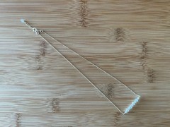 New! White Topaz & Sterling Silver Bar Necklace Handmade 16 1/2-17 3/4 in. -N250