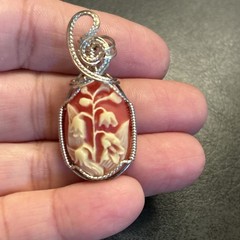 Vintage Sterling Silver Wire Wrapped Tree of Life Cameo Pendant Bezel Bail