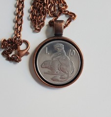 1975 San Marino 10 Lire Marmots Coin Pendant, «Love in Animals» series
