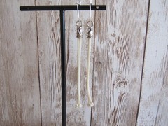 Raccoon Penis Bone Earrings Hoop Dangle Love Bone Jewelry Baculum Animal bone SP