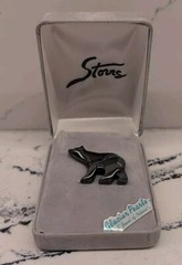 STORRS Glacier Pearle Polar Bear Pin Natural Abalone NIB