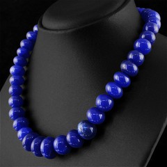 GENUINE 622.00 CTS EARTH MINED ENHANCED SAPPHIRE ROUND SHAPE BEADS NECKLACE