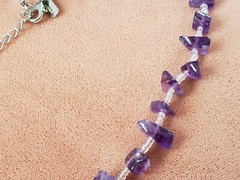 GENUINE * AMETHYST * NECKLACE 18″ + LONG, 9-10 mm stone, Hand-Made in USA