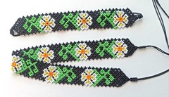 Beaded handmade jewelry set, Braclet + Choker
