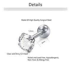 Mayhoop 16g Cartilage Earrings – Men Women Surgical Stainless Steel Tragus Pi…